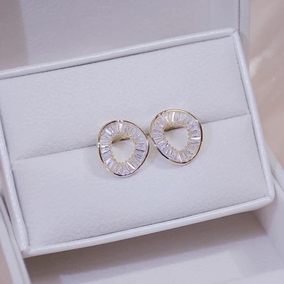 Gold plated earrings twisted earrings round earrings - Picture 4 of 4